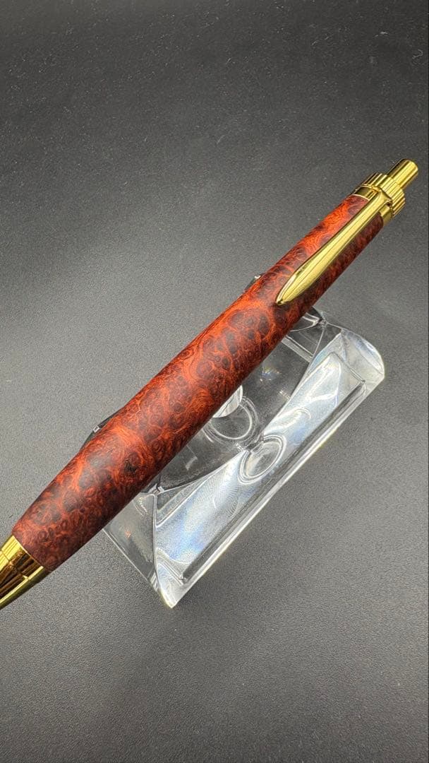 476 超極上　本花梨　瘤杢　木軸シャーペン　木軸ボールペン