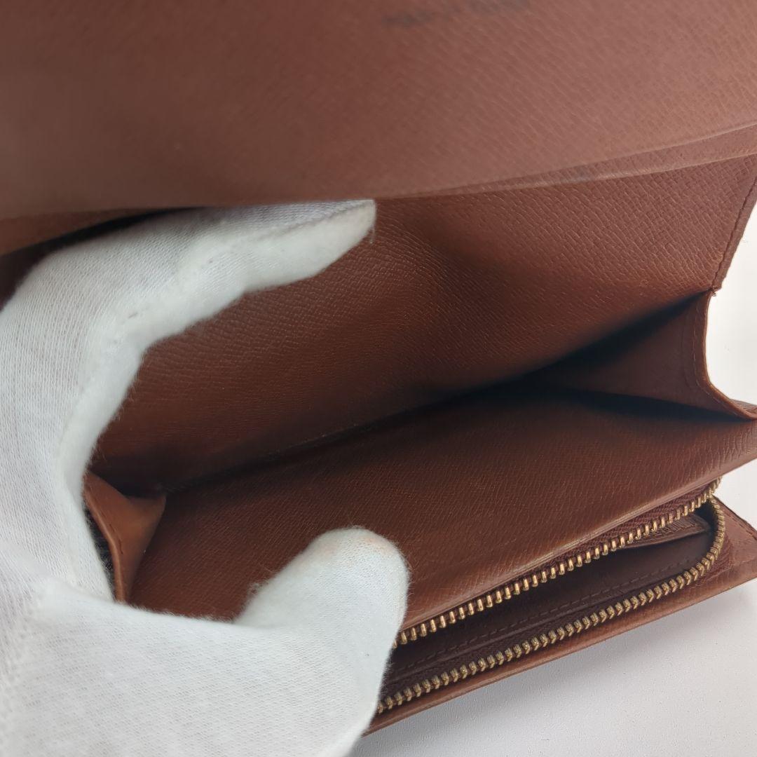 ルイヴィトン 二つ折り財布 トレゾール ブラウン モノグラム 外見美品