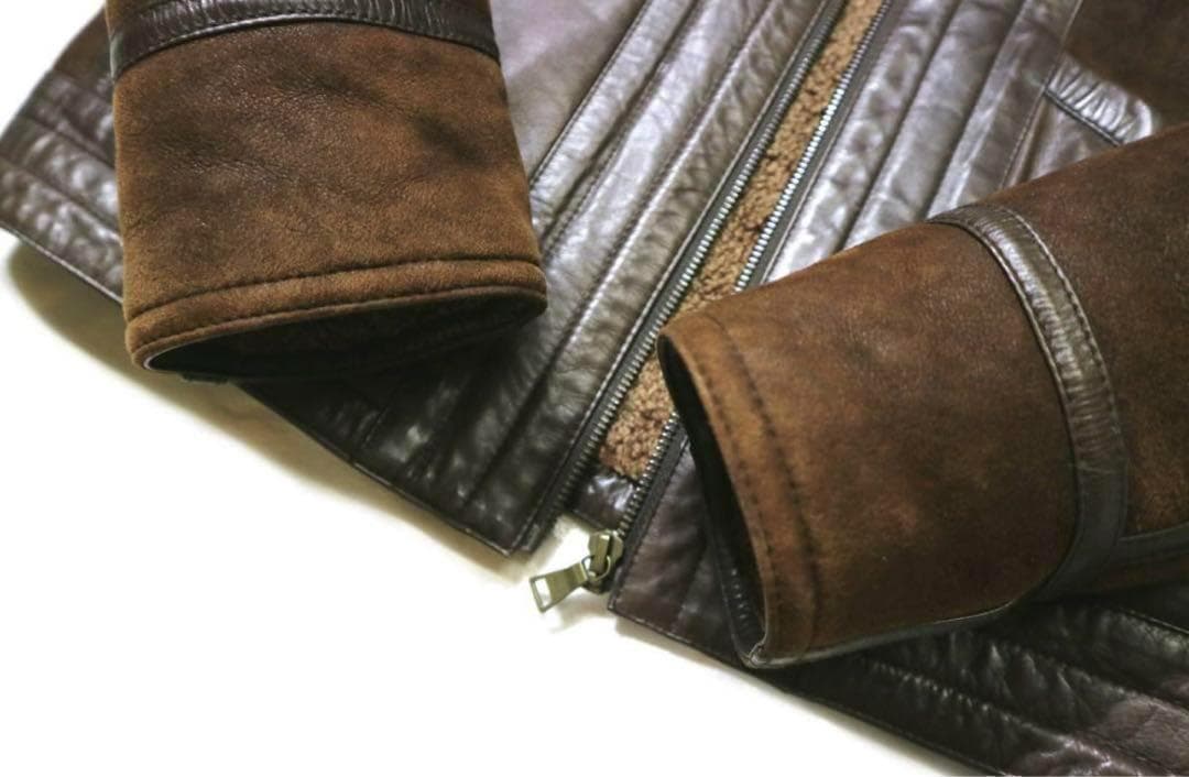 美品 ポールスミス　コレクション ムートン ジャケット 羊革 茶　M