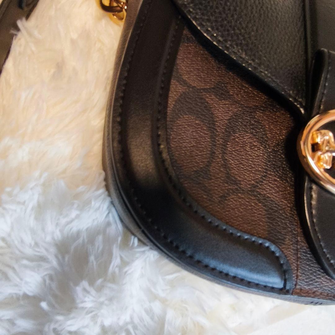 COACH ジョージー サドルバッグ シグネチャー 2way 黒