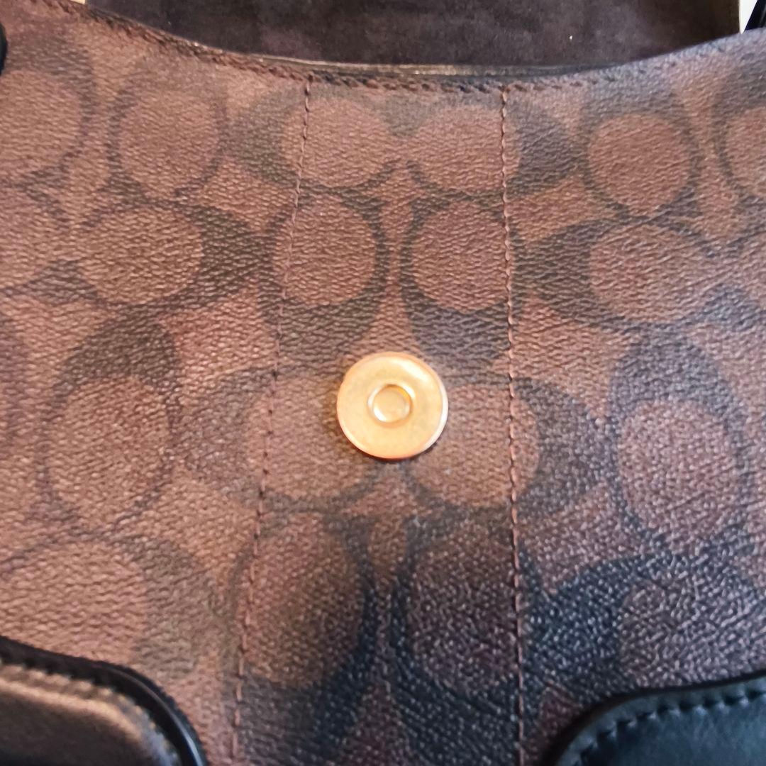 COACH ジョージー サドルバッグ シグネチャー 2way 黒