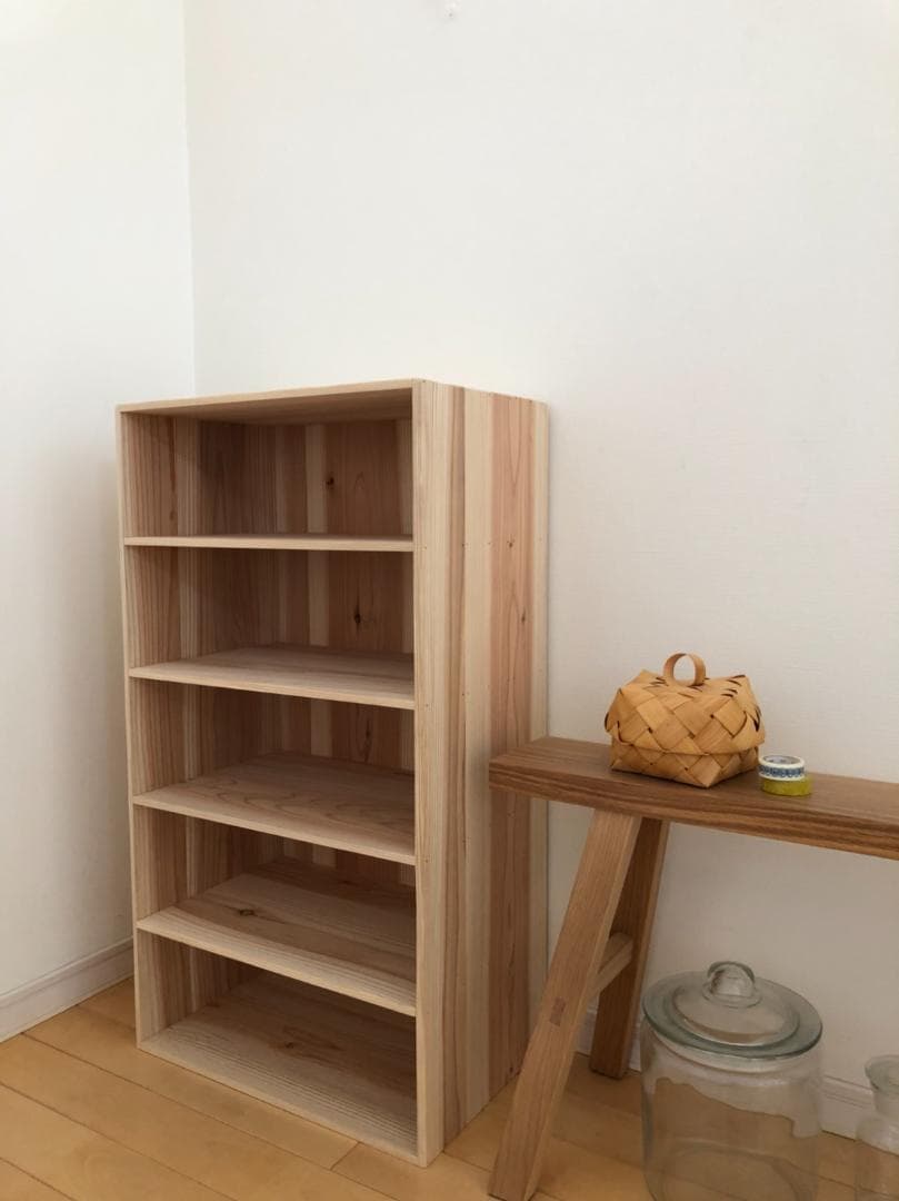 ★送料無料★サイズ変更可能木製5段シューズボックス/無垢材下駄箱収納オーダー可能