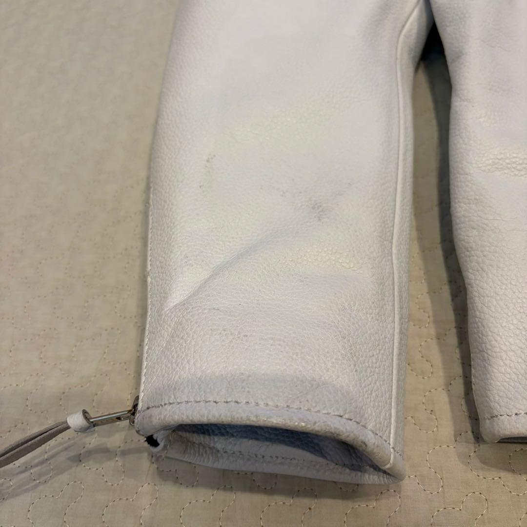 美品✨FREEDOM フリーダム　ライダースジャケット　ホワイト　40サイズ