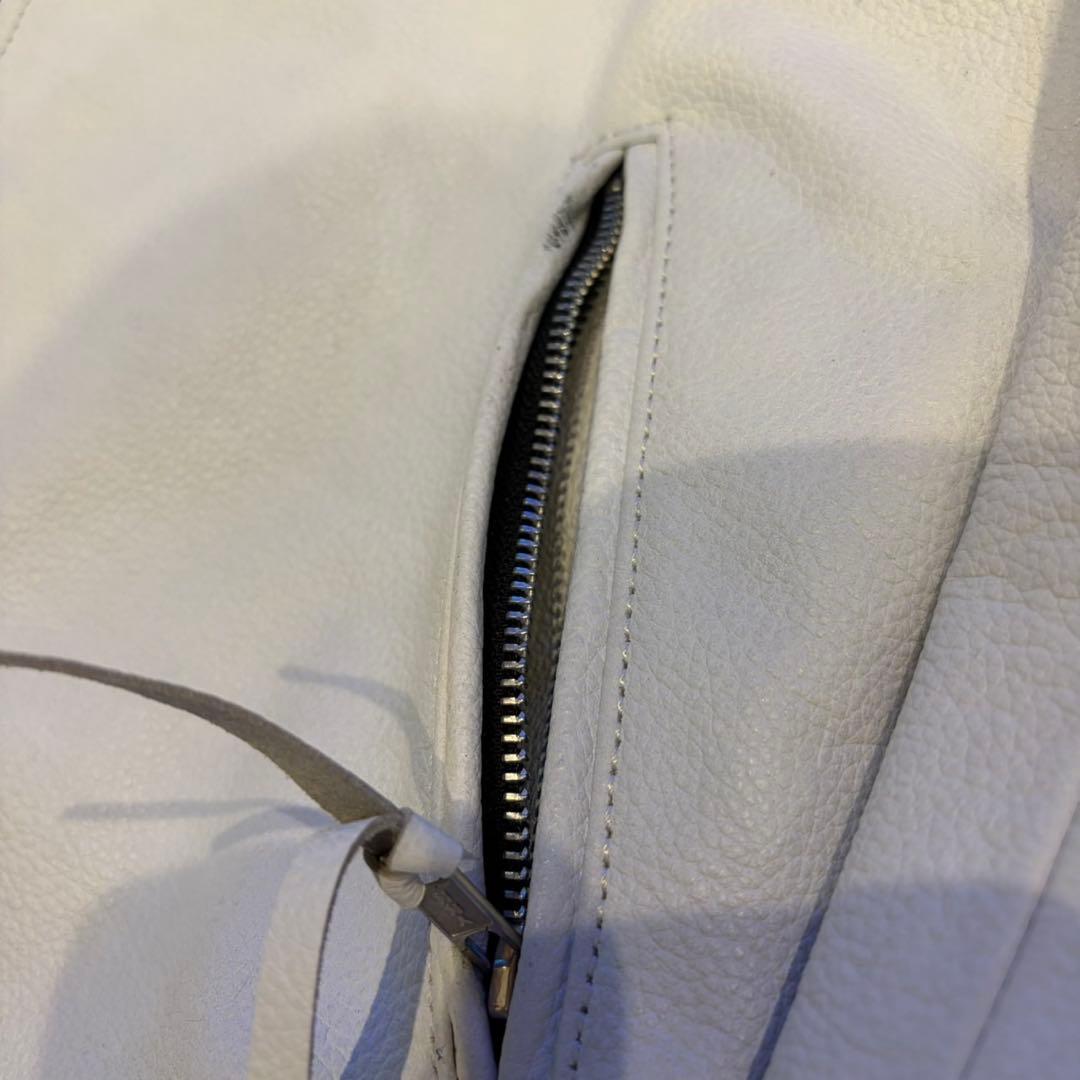 美品✨FREEDOM フリーダム　ライダースジャケット　ホワイト　40サイズ