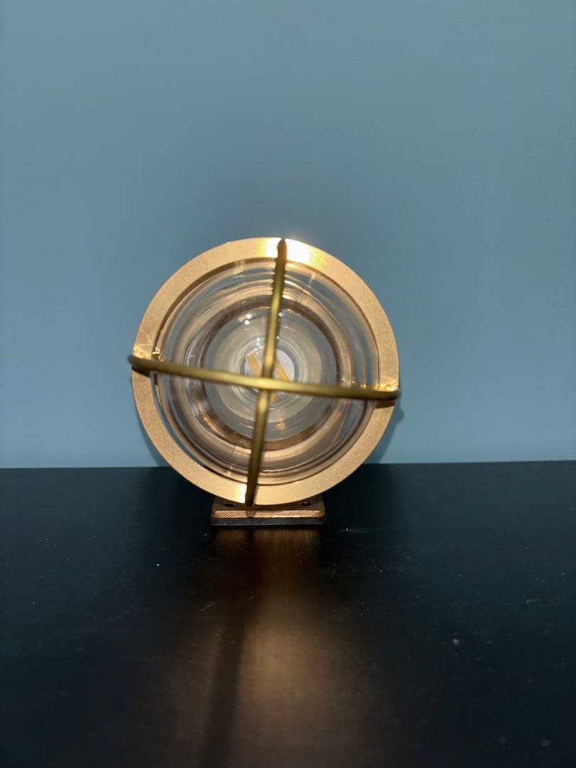 新品　松本船舶　マリンランプ　2号フランジ(ゴールド) 真鍮　LED電球付き