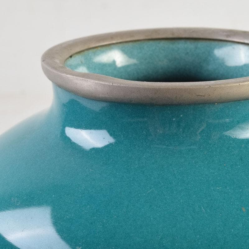 七宝焼　花文　花瓶　V　9050