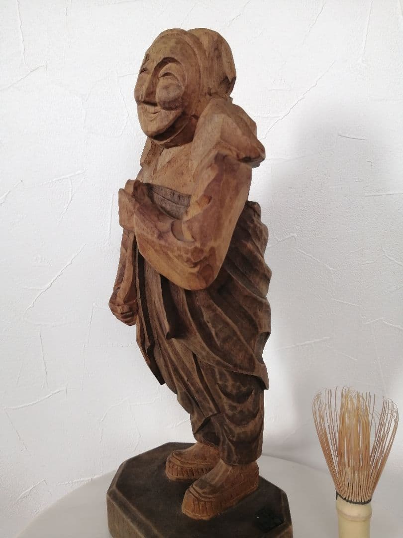 李朝 朝鮮 木彫 彫刻 木像 35cm