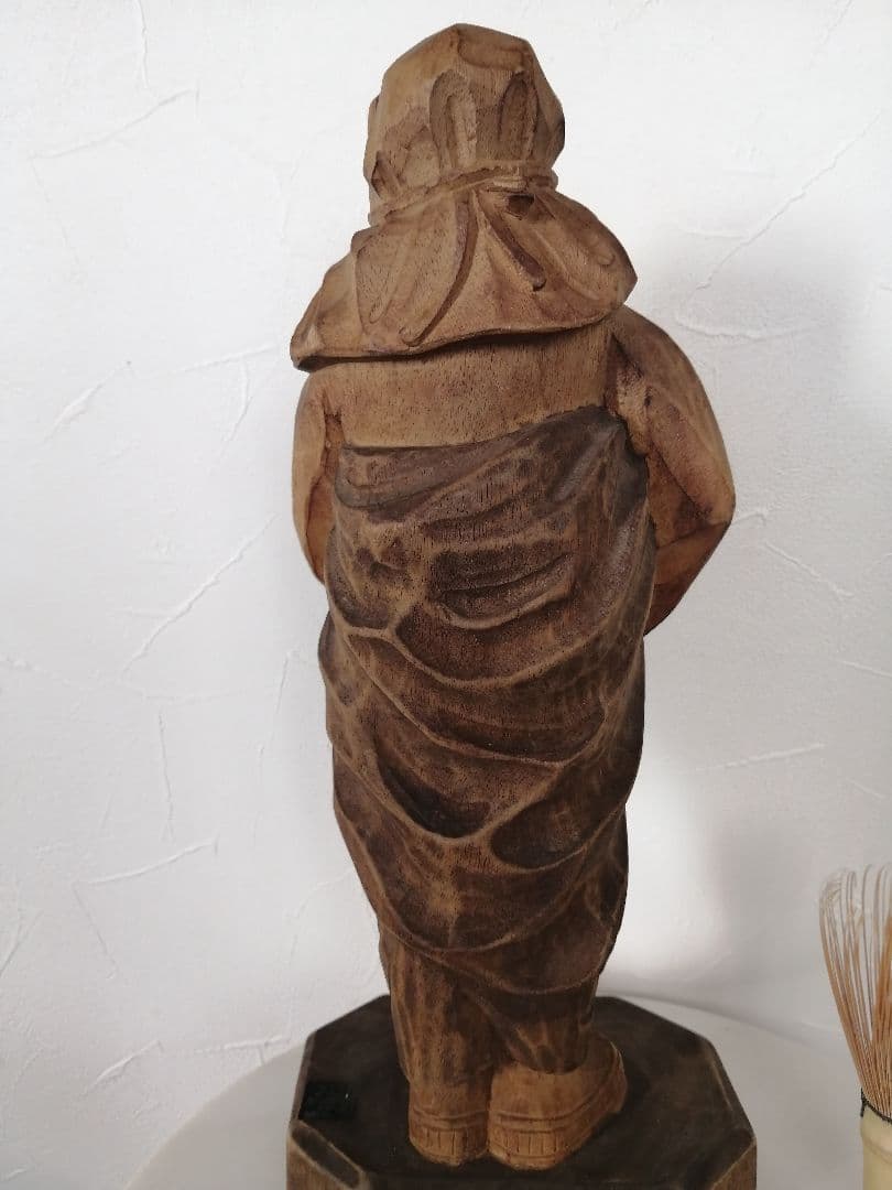 李朝 朝鮮 木彫 彫刻 木像 35cm