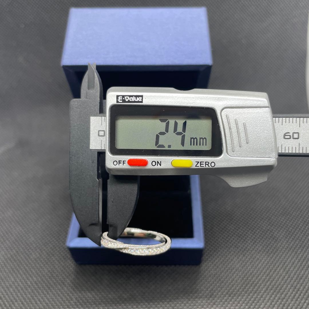 【8号】モアサナイト ツイスト フルエタニティ リング　シルバー