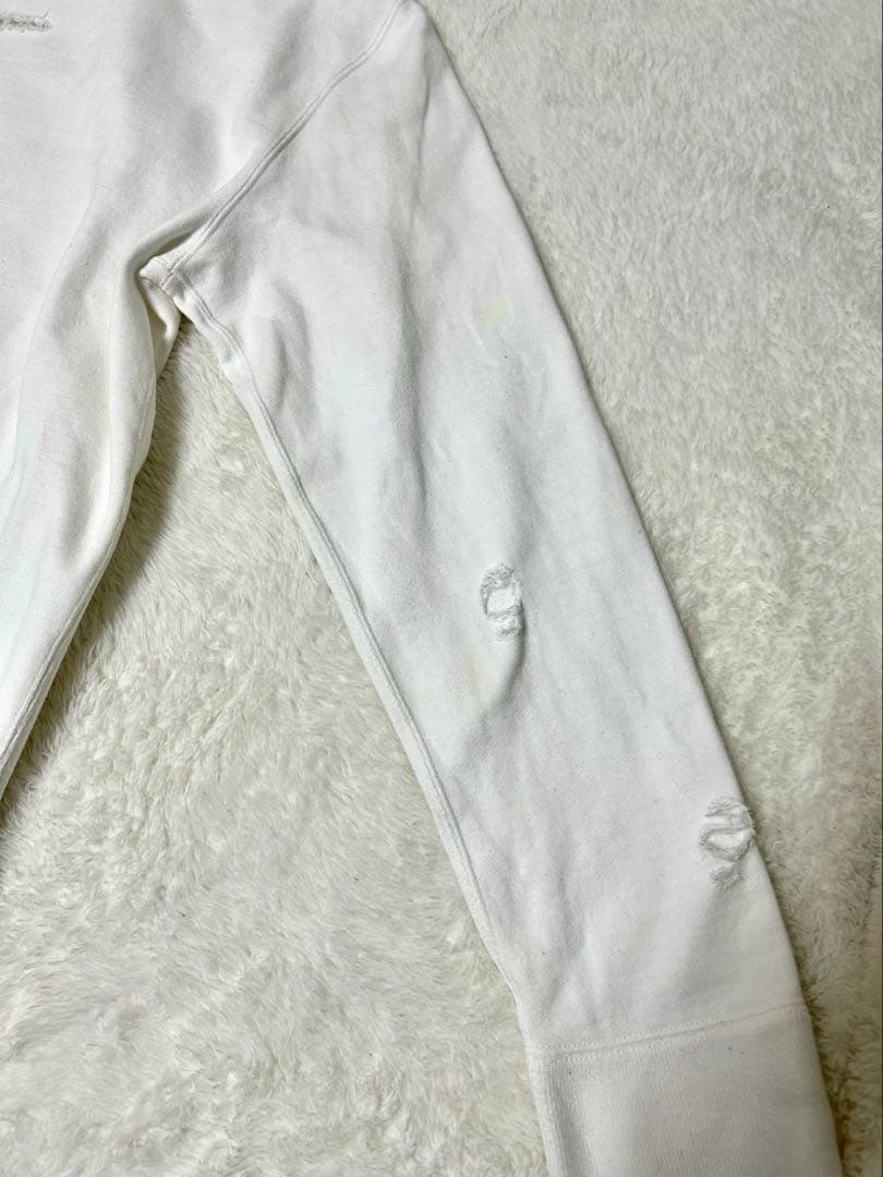 NUMBER (N)INE ナンバーナイン ダメージ パーカー ホワイト L