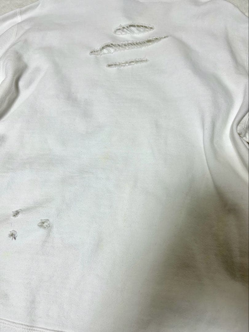 NUMBER (N)INE ナンバーナイン ダメージ パーカー ホワイト L