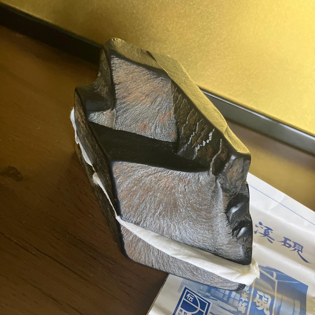 龍渓硯　翠川堂　蓋共自然硯　書道 オブジェ　新品美品　翠川希石 王