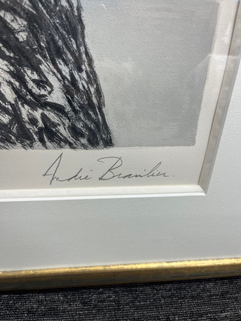 リトグラフ　ブラジリエ　バラに想いをよせる婦人　117/120 直筆サイン