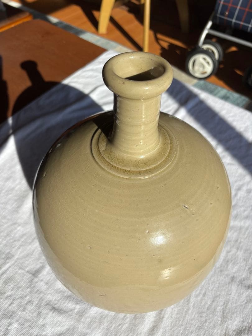 伊万里　灰釉大徳利　花瓶　アンティーク置物