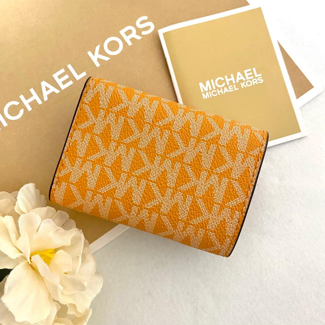新品　正規品☆MICHAEL KORS 折り財布　イエロー　レザー 三つ折り財布