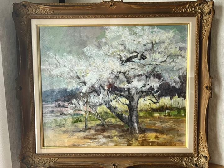 犀川愛子「春日」白日展内閣総理大臣賞受賞者の風景画　油絵