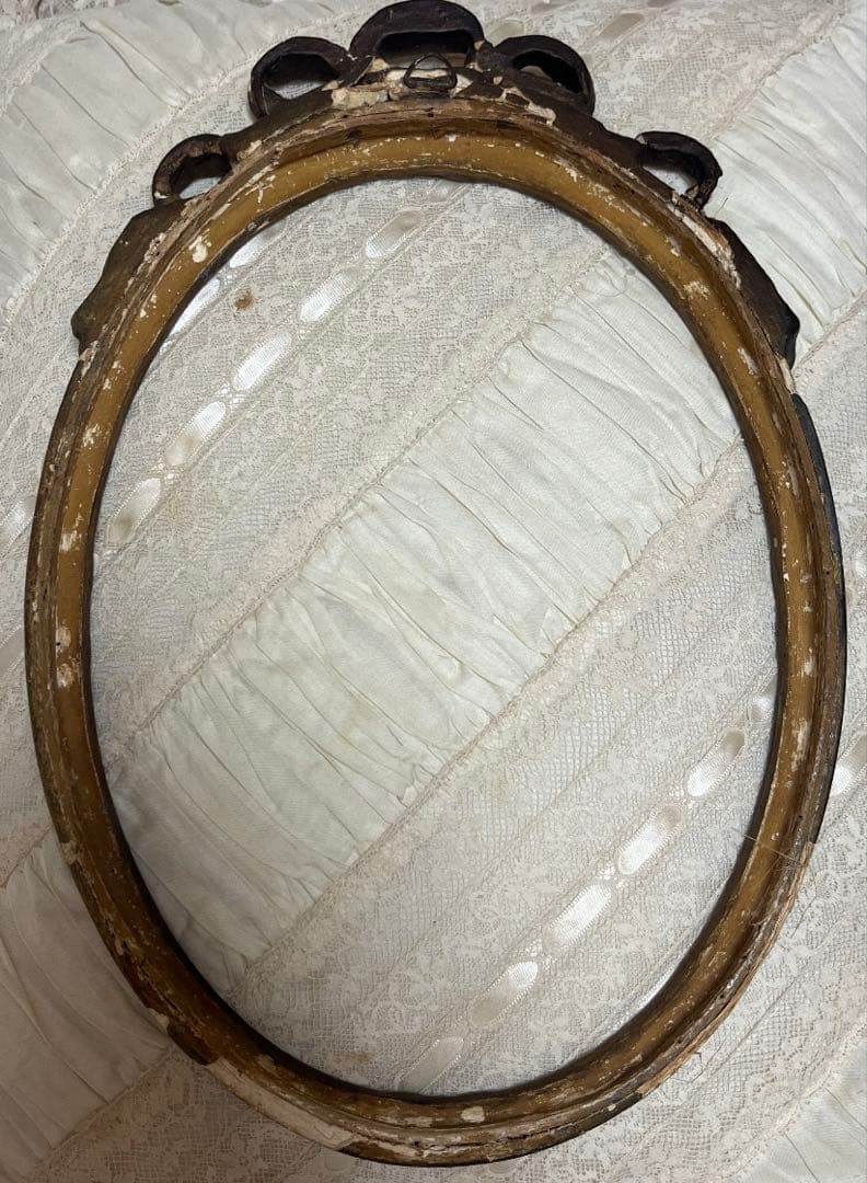 フランスアンティークリボン額