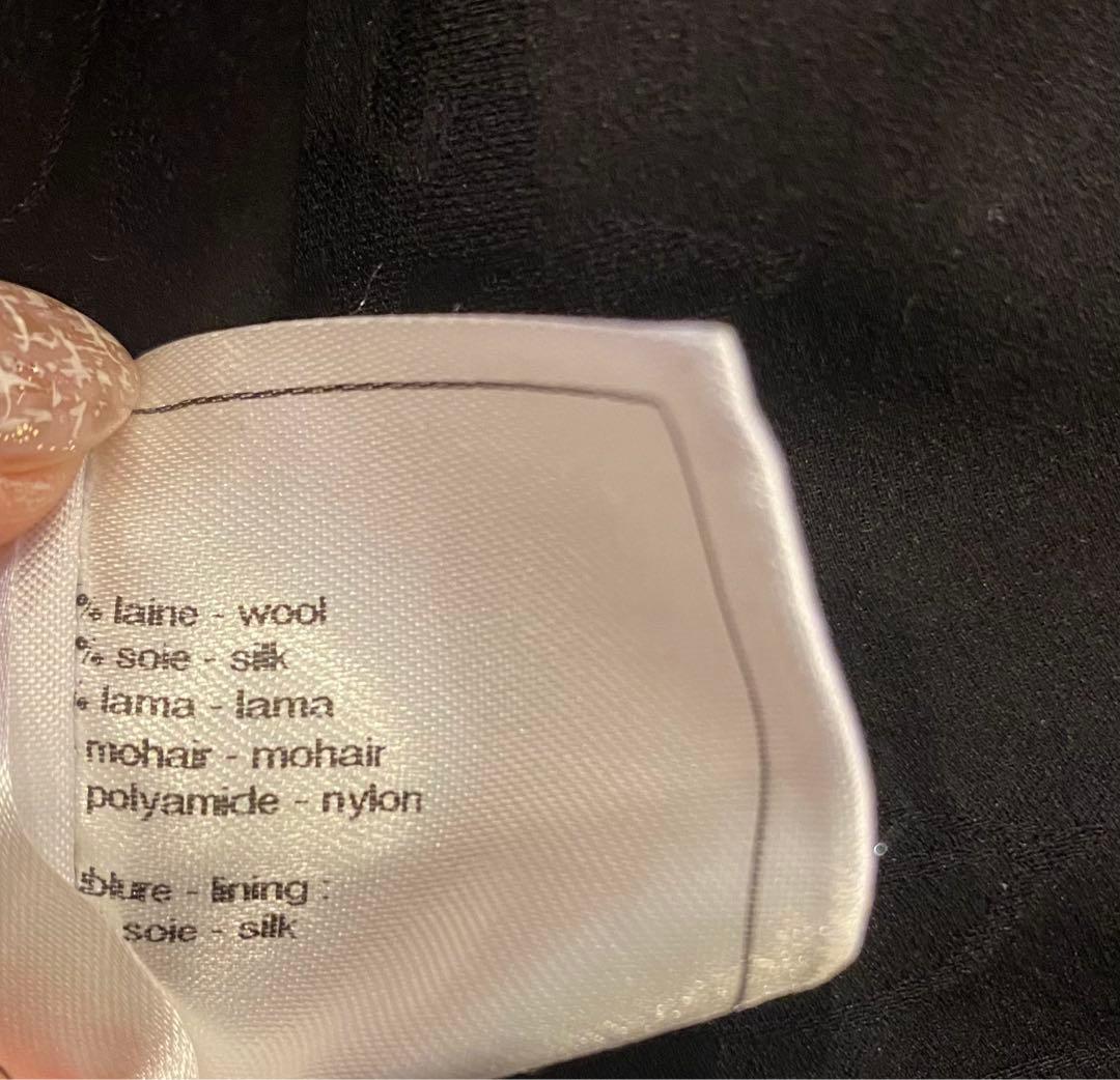 CHANEL モノトーン　ツイード　コート　ジャケット　ライオンCOCOボタン