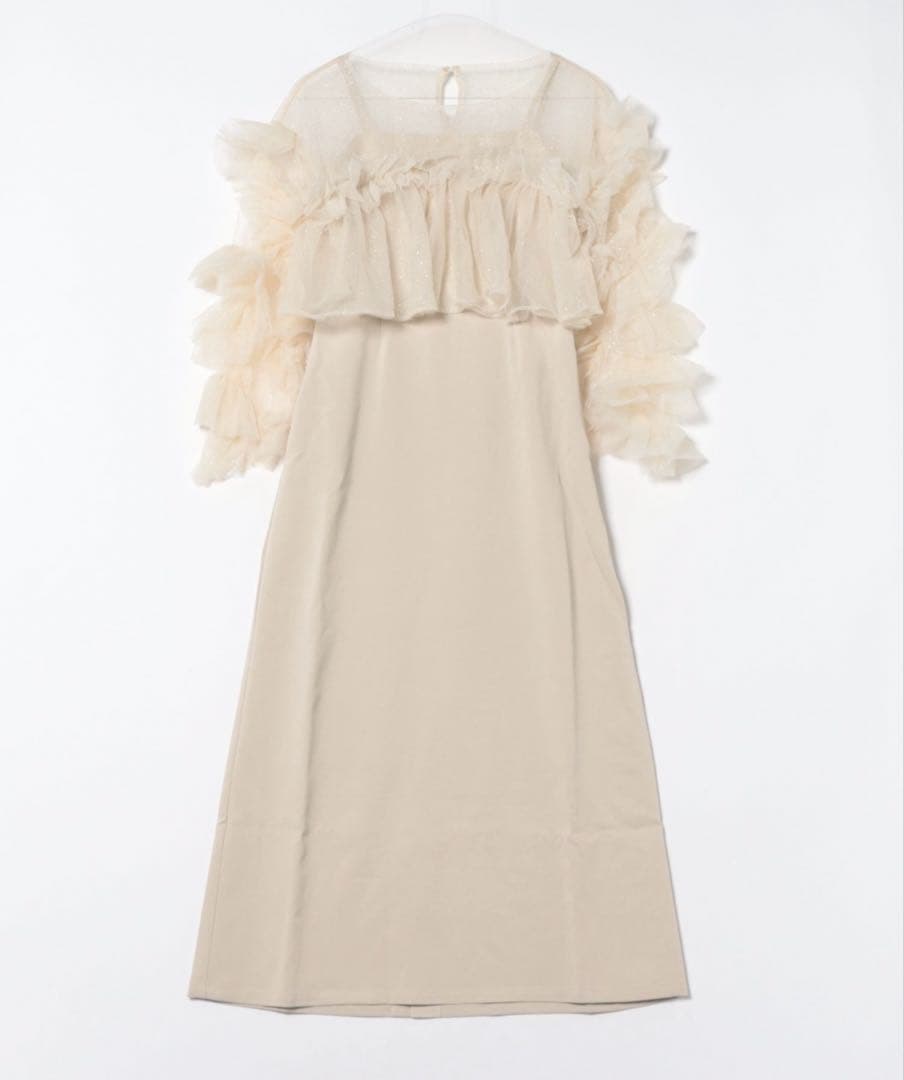 mellowneon フリルラメチュールオケージョンワンピース アイボリー