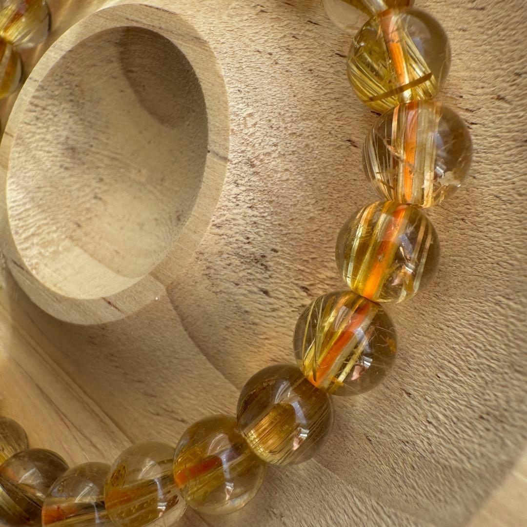 ★Mr.crow★【ルチルクォーツ】高品質 天然石 ブレスレット