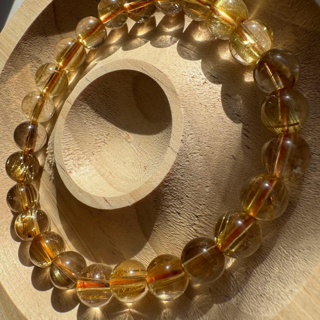 ★Mr.crow★【ルチルクォーツ】高品質 天然石 ブレスレット