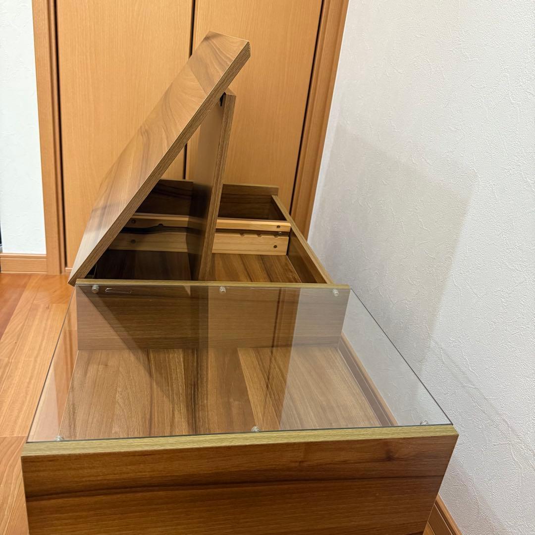 LOWYA 鏡台 ウッド調 ローテーブル ドレッサー 送料無料