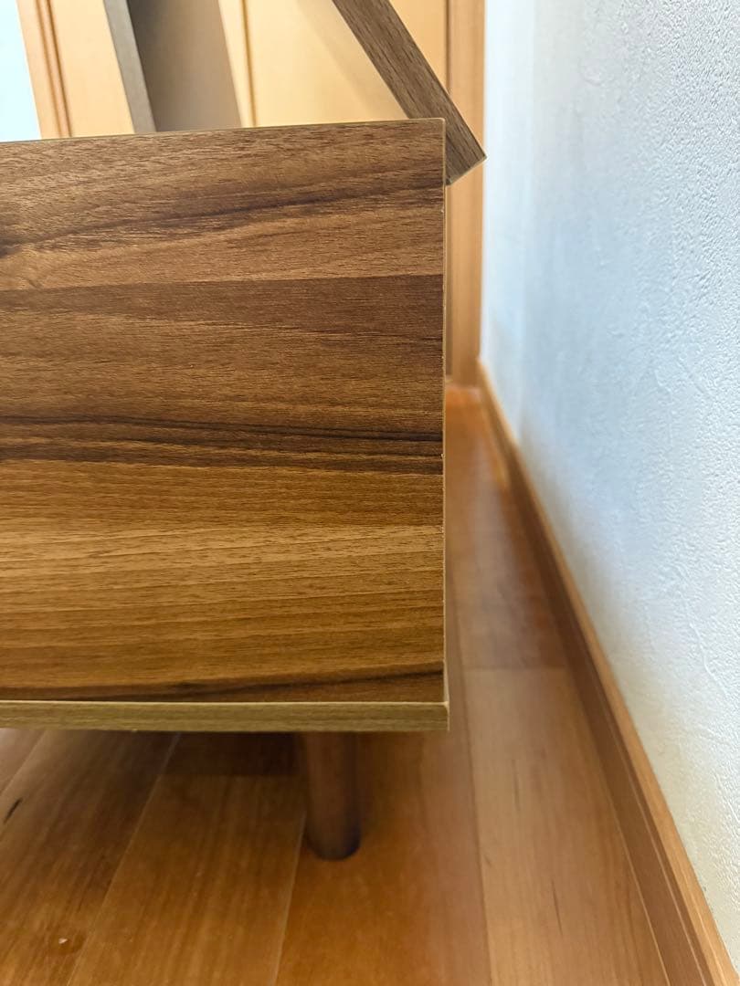 LOWYA 鏡台 ウッド調 ローテーブル ドレッサー 送料無料