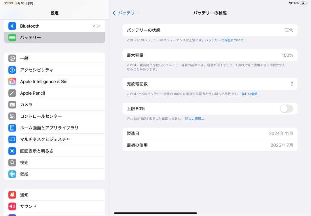 iPad Air 11インチ M2 Wi-Fiモデル 128GB