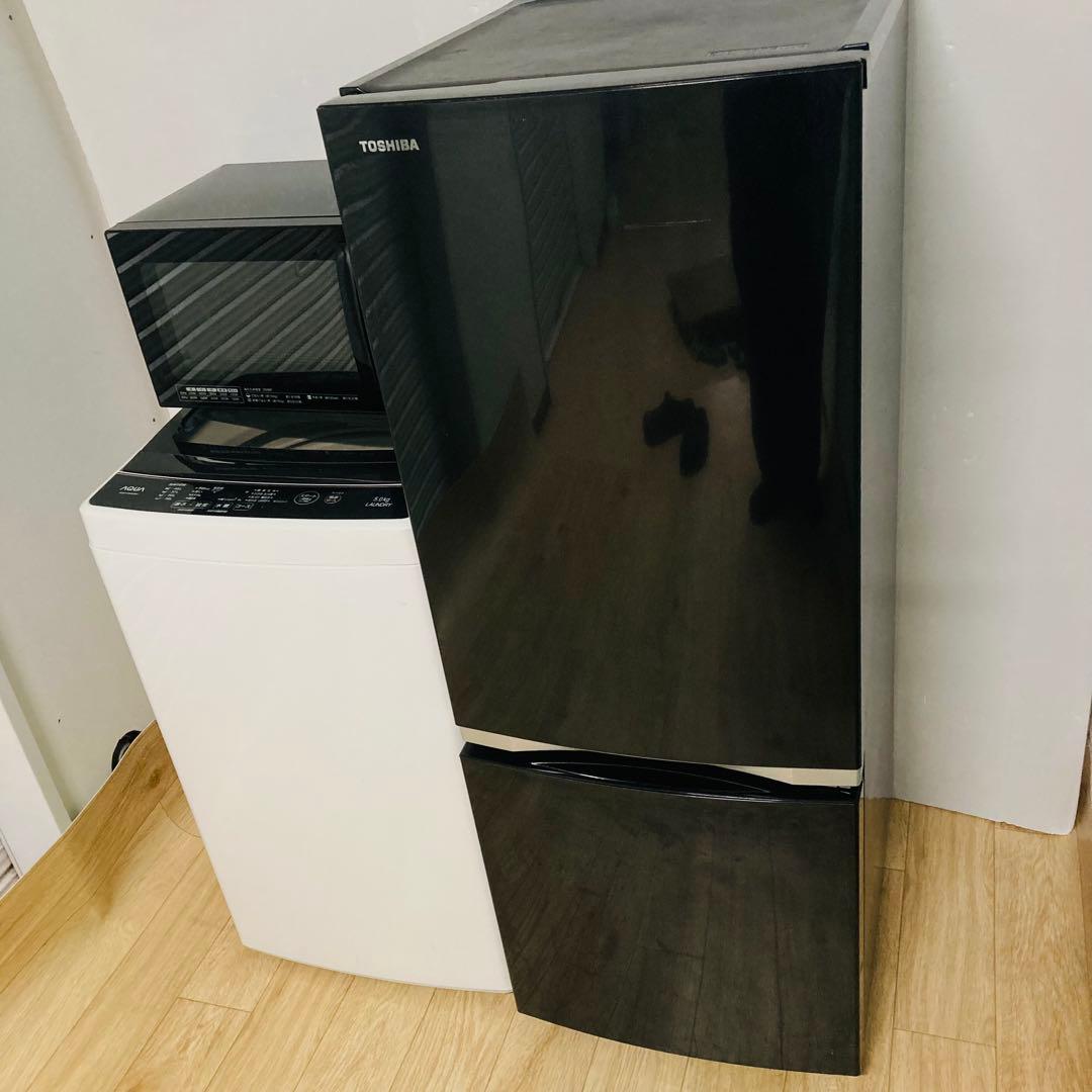 美品高品質ブラックでまとめた一人暮らし家電セット❗️大阪、大阪近郊配送無料