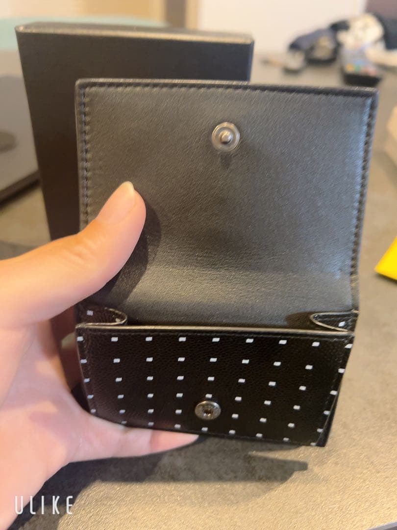 【美品】SAINT LAURENT ドット柄 三つ折り財布