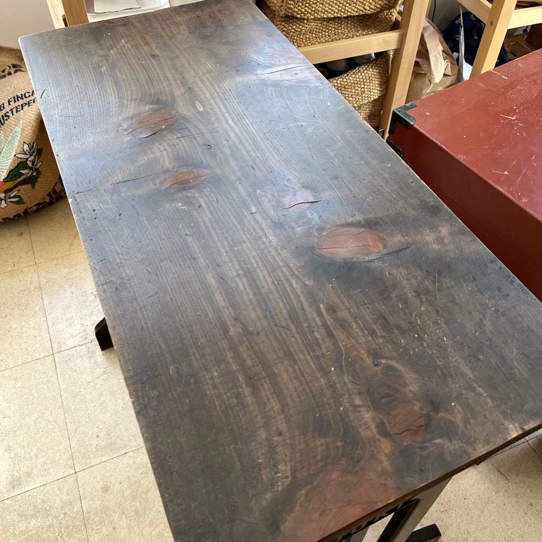 【春セール価格】JUKI ミシン台リメイク アイアンフレーム ダークブラウン