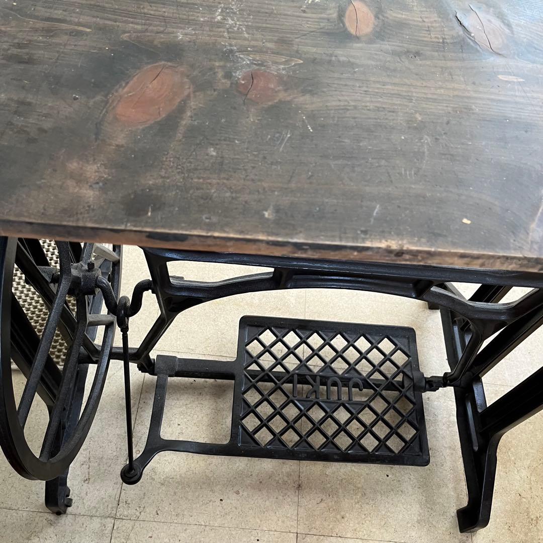 【春セール価格】JUKI ミシン台リメイク アイアンフレーム ダークブラウン