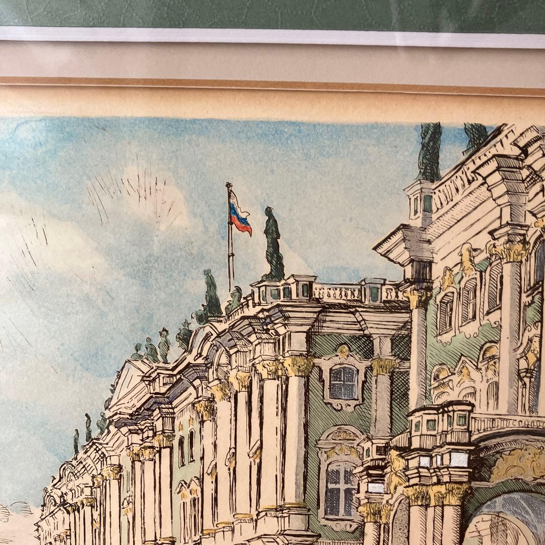 冬宮殿　版画手彩色Alexey Dmitrievich Reipolsky