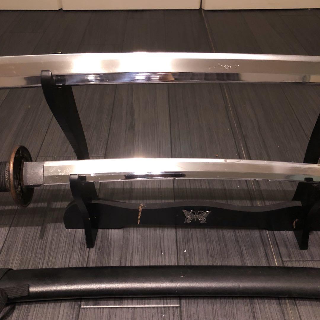 高級模造刀　高級居合刀　太刀　大小セット　本研波刃　亜鉛合金　地肌