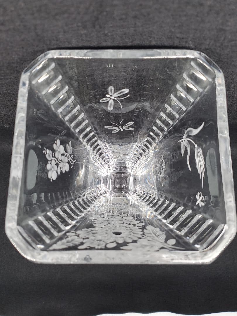 マイセン クリスタルガラス フラワーベース 花瓶 箱付 25cm