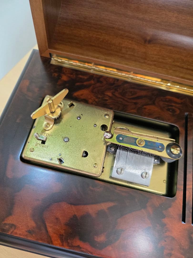 REUGE　ディスクオルゴール　ドーム型クルミ象嵌箱　17枚ディスク付