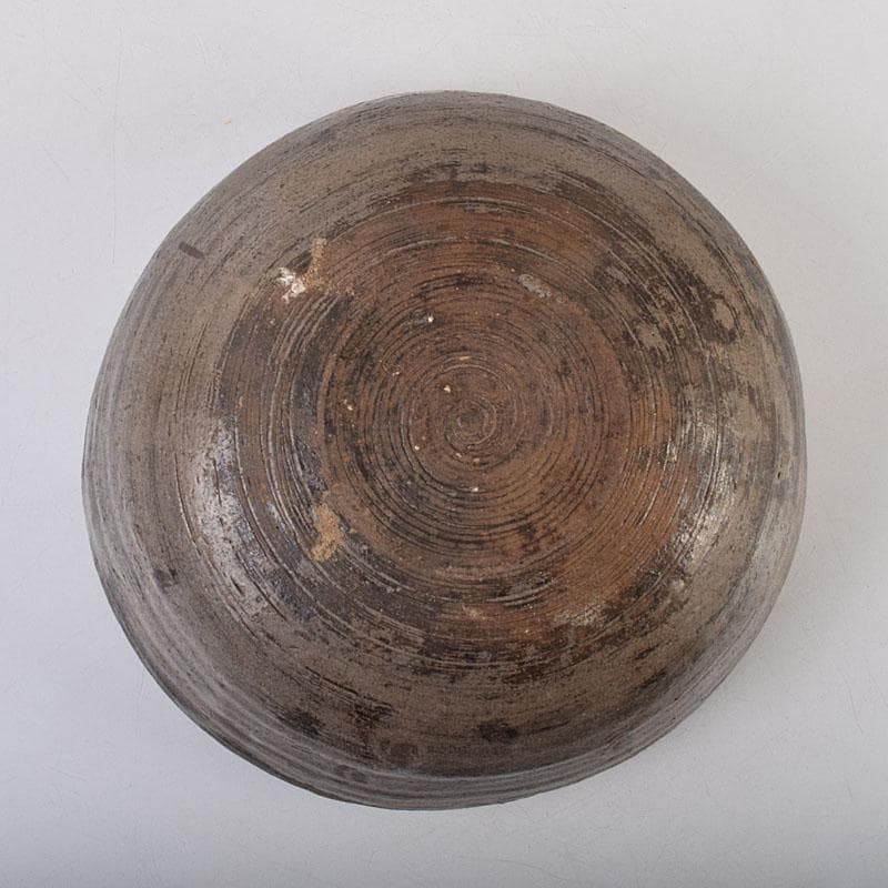 茶道具　瀬戸焼　加藤春岱作　三島写　染付花文　刷毛目　鉢　V　R9291