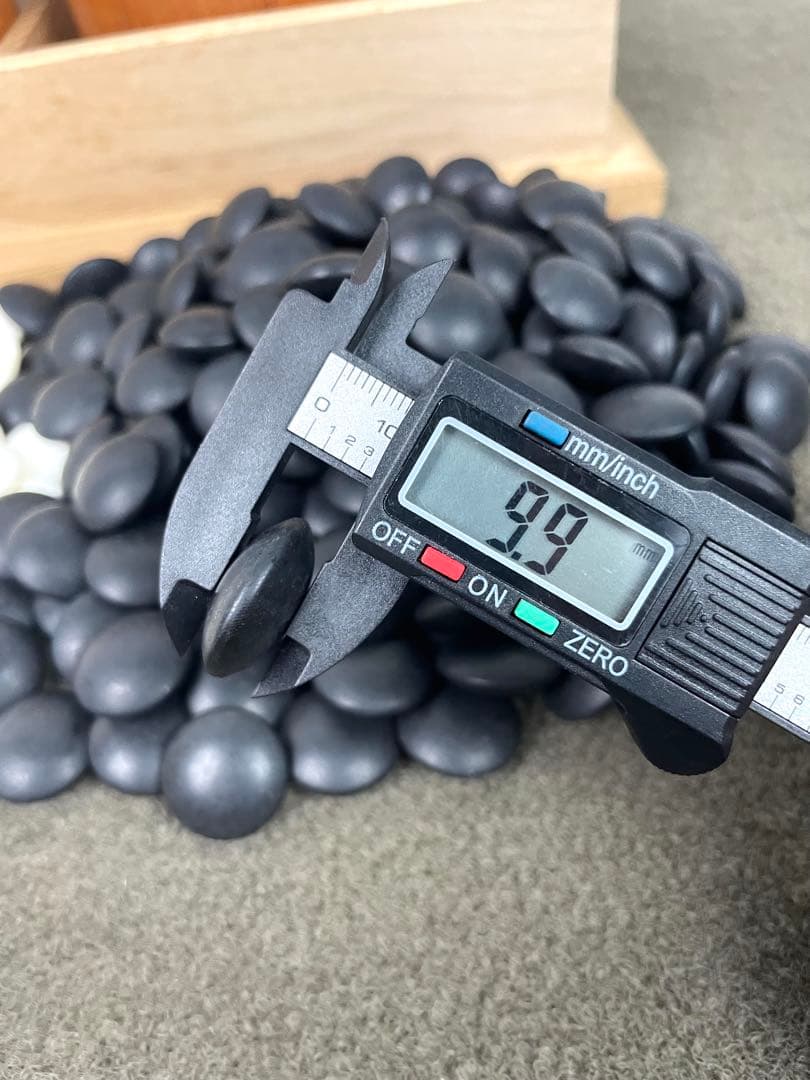 囲碁 蛤碁石 那智黒石 34号 35号 碁石 碁笥 桐箱 セット