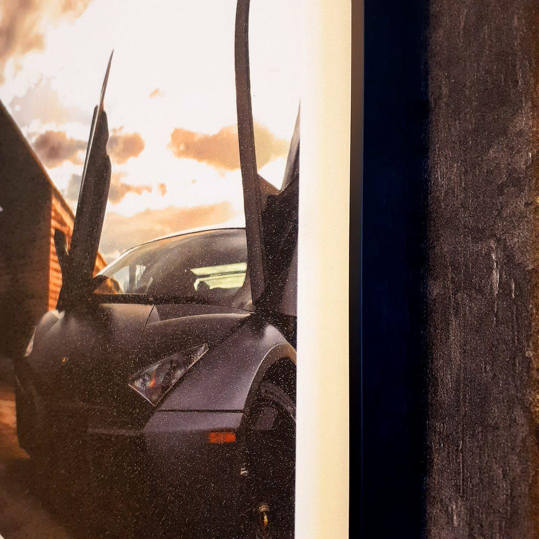 希少　生産少　輸入雑貨　ランボルギーニ　フィギア付　特殊アートパネル　黒縁