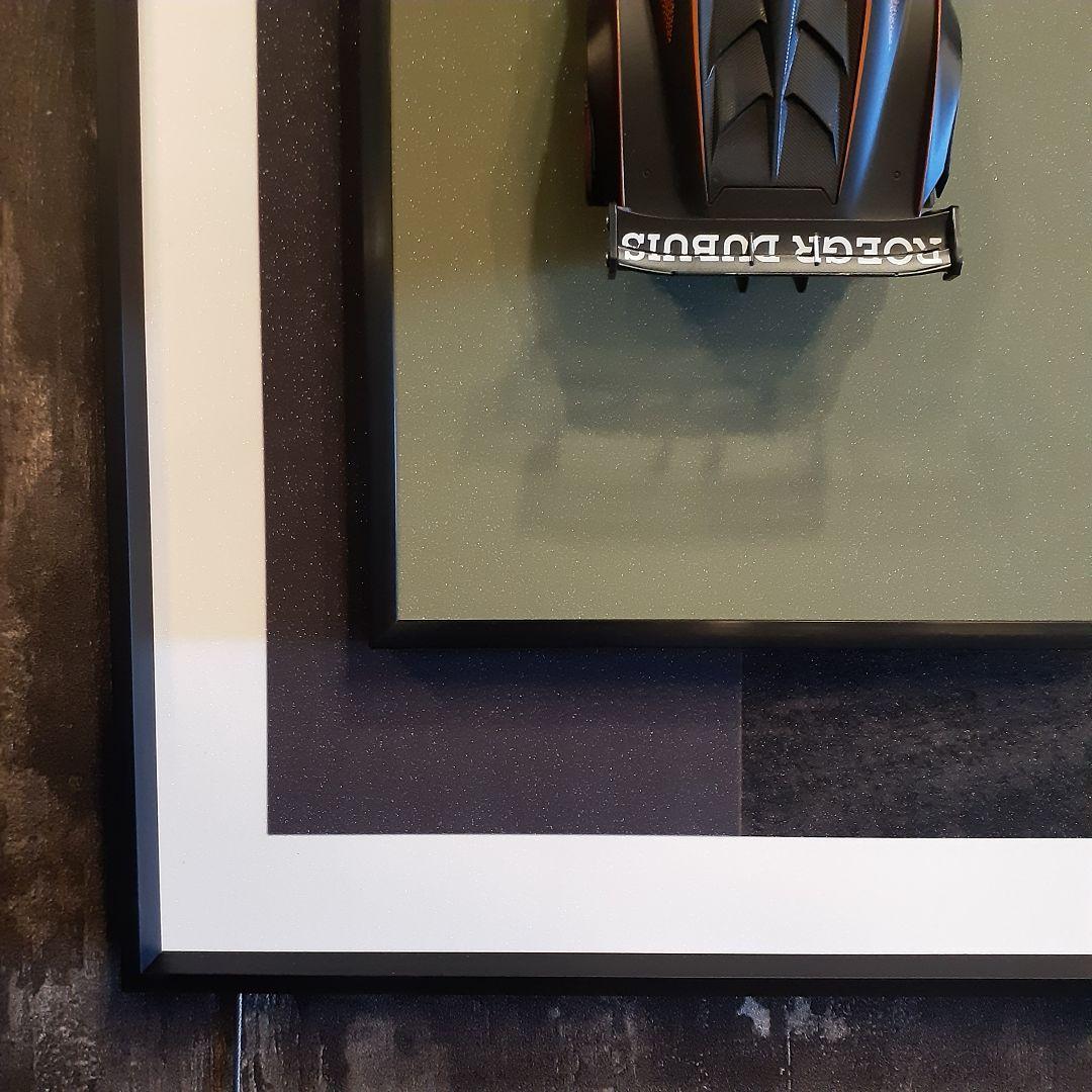 希少　生産少　輸入雑貨　ランボルギーニ　フィギア付　特殊アートパネル　黒縁