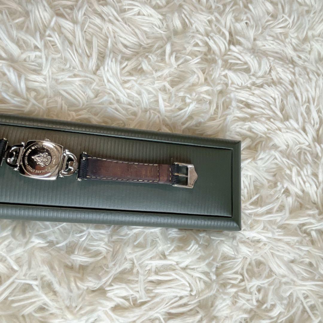 希少・稼働品✨GUCCI レザーベルト腕時計 ブラック　vintage