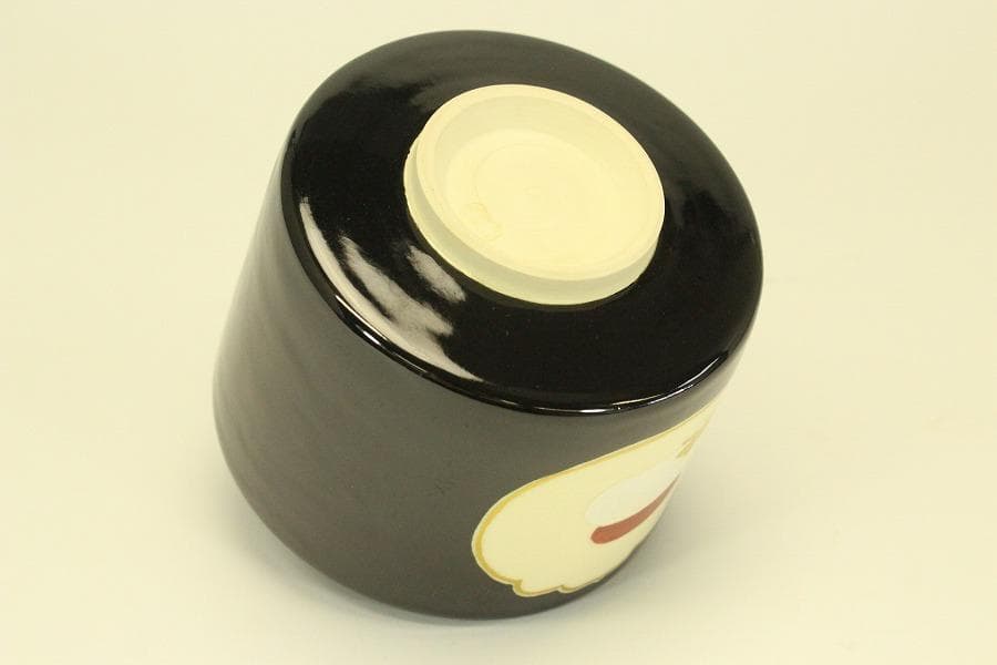 茶道具 福鼡之絵 茶碗 粟田焼 佳山 木箱付(メ1393)