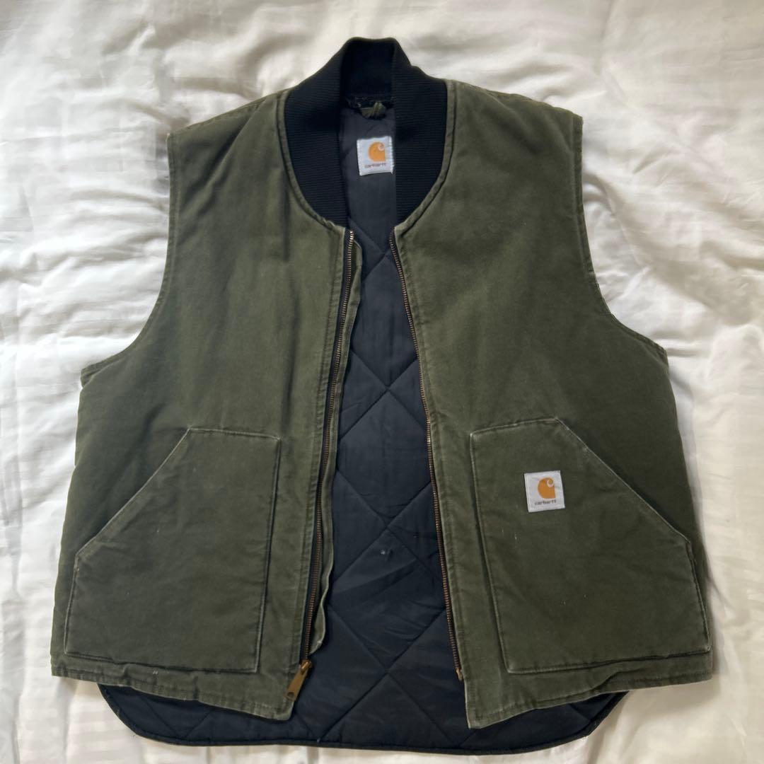 90s Carhartt カーハートダックベスト　グリーン