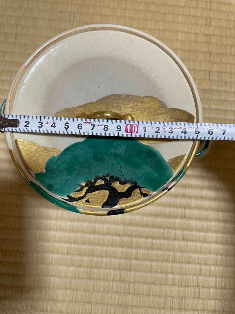 白井半七　水指　乾山写　老松の絵