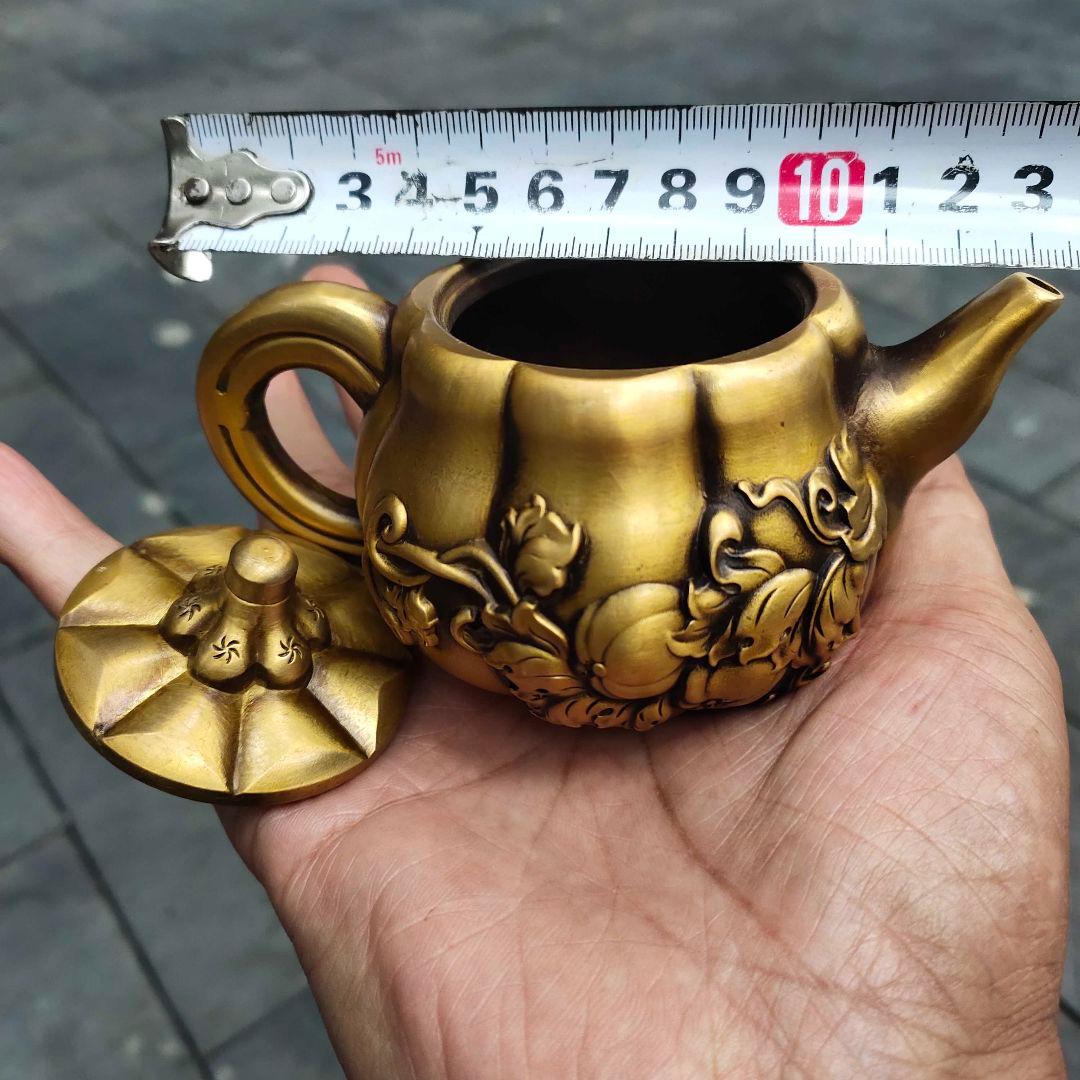 銅器 南瓜酒壺 茶壺 茶道具 茶道 工芸品 美術品 置物