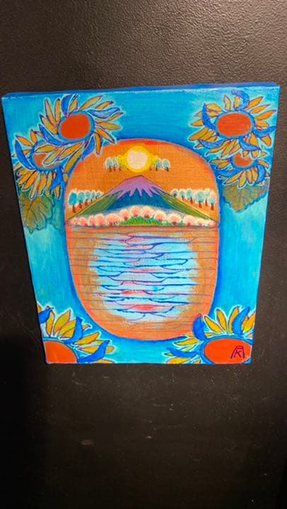 【アクリル画】 商品名 「小判川6」3号額なし　送料無料匿名配送