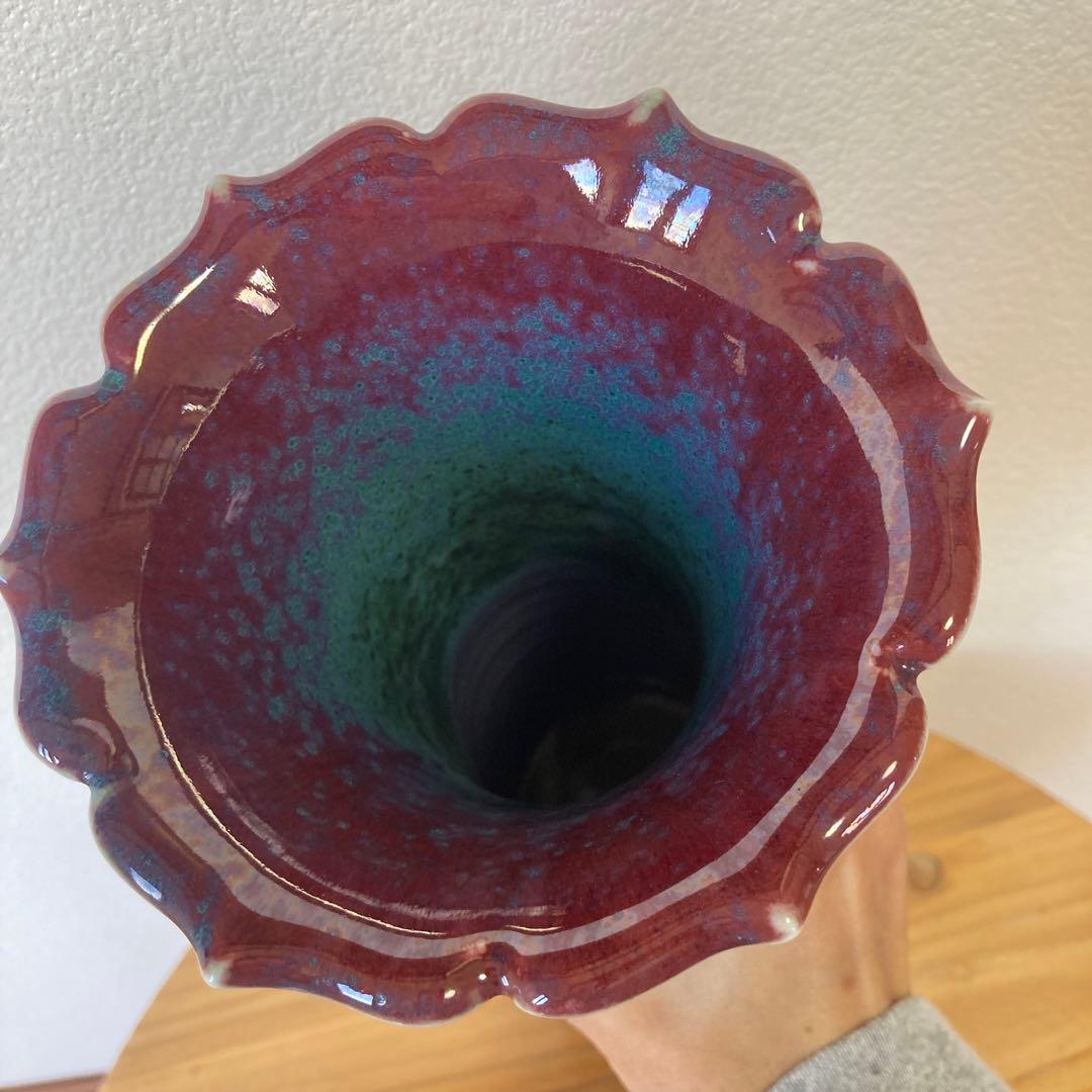 有田焼　四朗窯　紫筒花瓶