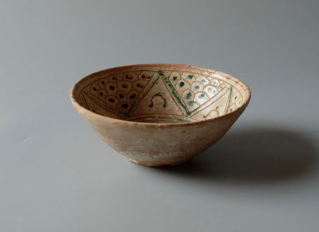 ☆イスラム陶☆三日月・五芒星・ザクロの模様の茶碗