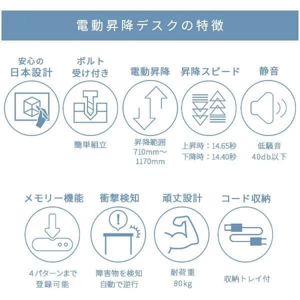 ※天板のみ 山善 電動昇降デスク ELD-1270 ウッドナチュラル ホワイト