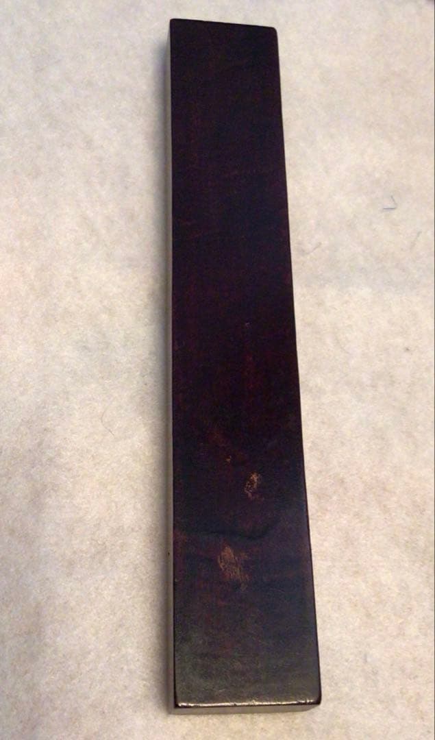 [未使用品]工芸品　文鎮　書文鎮　螺鈿細工　ペーパーウェイト　黒檀　ビンテージ品